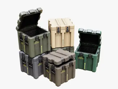 Low Poly PBR Military Crate Collection Low-poly 3D model