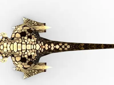 Low Poly Cartoon Creature Dino WhiteTava Low-poly 3D model