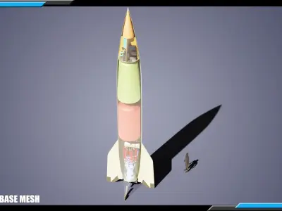 V2 ROCKET BASE MESH Low-poly 3D model