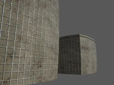 Military Hesco Barriers Low-poly 3D model