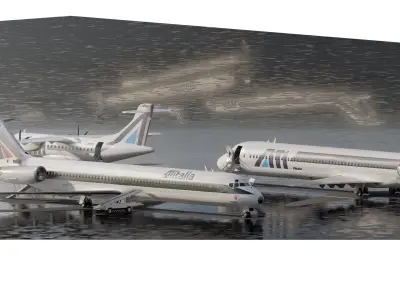 ALITALIA MD82 ATR42 AND DC9-32 3D model