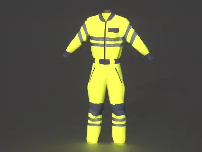 High Vis Safety Workwear Yellow Low-poly 3D model