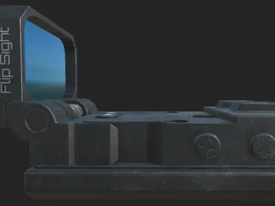 Flip Collimator Sight Low-poly 3D model