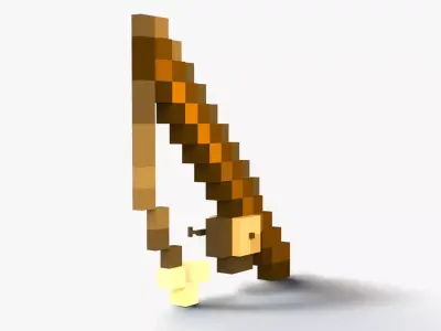 Minecraft Fishing Rod Low-poly 3D model