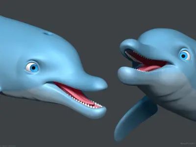 Stylized Cartoon Dolphin 3D model