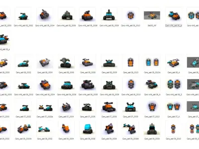 Future combat vehicle collection Low-poly 3D model