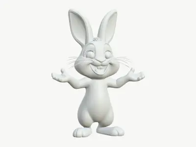 High-Quality Realistic Cute Cartoon Bunny 3D model