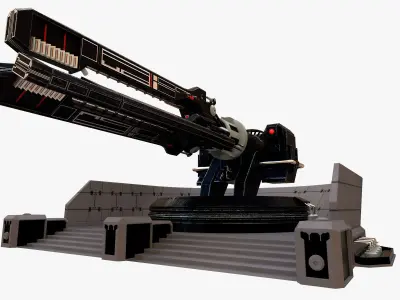 Turret rocket launcher Low-poly 3D model