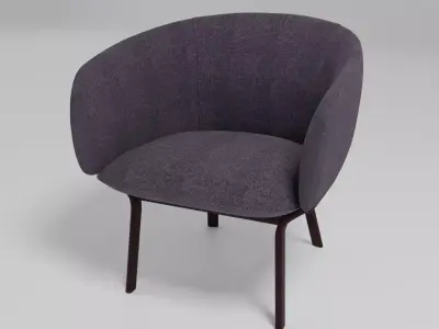 GRACE - Fabric armchair with armrests - Free 3D model