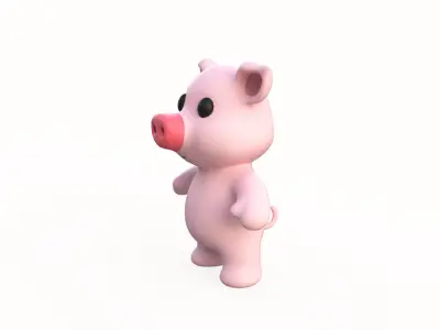 Little animal baby - Pig cute - Character005 Low-poly 3D model