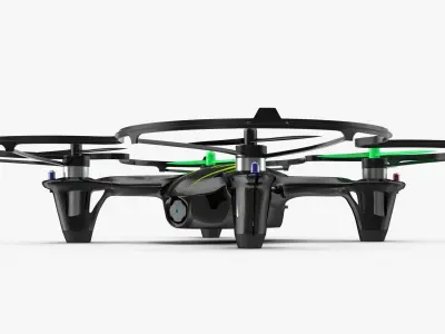 Hubsan X4 H107C BlackGreen Propeller Guard Low-poly 3D model