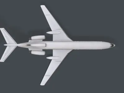 Tupolev Tu-154 Blank With LODs Low-poly 3D model