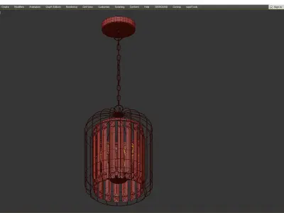  4 Light Black Bird Cage Crystal Chandelier Glam Lighting Low-poly 3D model