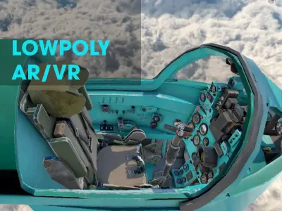 Mig21 Cockpit 3D Lowpoly AR - VR - PBR for apps and games Low-poly 3D model
