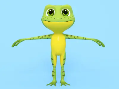 Frog Cartoon Low-poly 3D model