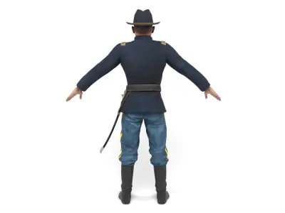 Union Officer Low-poly 3D model