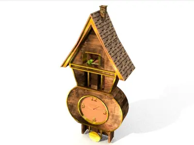 cuckoo clock Low-poly 3D model