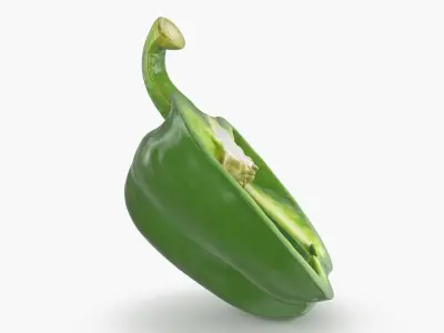 Green Bell Pepper Half 3D model