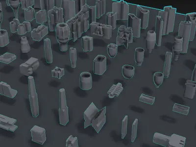 thrusters set 1 3D model