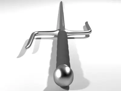 Short-handled Trident - Type 2 3D model