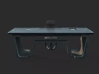 Futuristic Sci-Fi Style Tables and Chairs 3D model