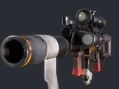 Stylized FN SCARL PBR Gun  Low-poly 3D model