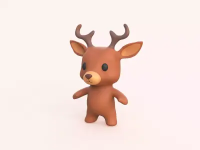 Little animal baby - Deer cute - Character004 Low-poly 3D model