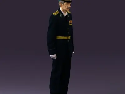 Old man in veteran suit 0915 3D model