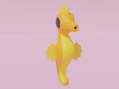 Cartoon Seahorse 3D model