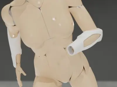 Linda-058 - military android Low-poly 3D model