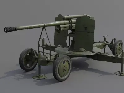 85 mm Air Defense Gun M1939 52-K Low-poly 3D model