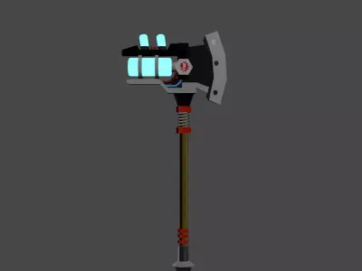 Si-Fi Warhammer 40k  Low-Poly Game ready Axe Low-poly 3D model