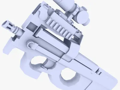 FN P90 ACOG Low-poly 3D model