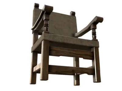 Ornate Chair Low-poly 3D model