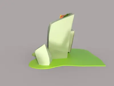 Tombstone tiki statue Low-poly 3D model