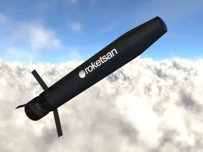 Tanok-120 mm Laser Guided Tank Gun Ammunition Low-poly 3D model