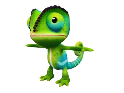 Chompy The Chameleon Low-poly 3D model