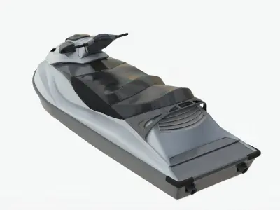 4K Universal Motorboat Low-poly 3D model