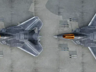 F24-EX Fighter jet Low-poly 3D model