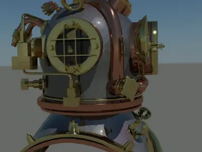 Custom diving helmet 3D model
