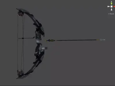 archer bow with arrow low-poly 3d model Low-poly 3D model