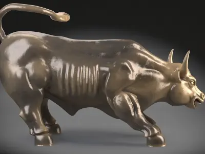 WallStreet Bull Sculpture 3D model