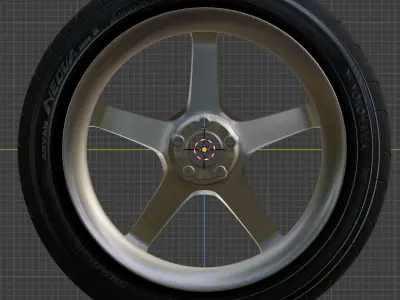 Advan GT sports racing wheel with Advan Neova tires Low-poly 3D model