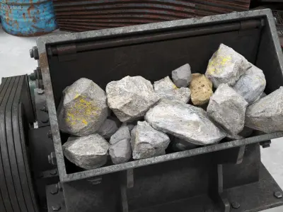 Old Bailing Hammer Crusher Filled with Stones 3D model