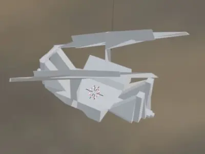 Bridge helicopter flying in sky 3D model
