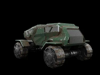 Futuristic Armored Vehicle Sci-Fi Off-Road 3D Model Low-poly 3D model