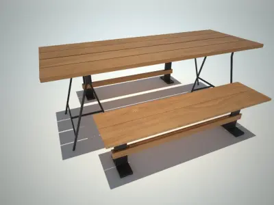 Dining Table Free 3D model 5