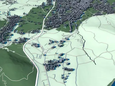 Avellino Cityscape Italian Mountain City 3D print model