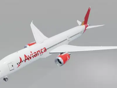 Avianca Boeing 787-9 low poly 3D Model  Low-poly 3D model