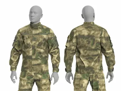 Tactical Combat Uniform in 8 Camo Low-poly 3D model